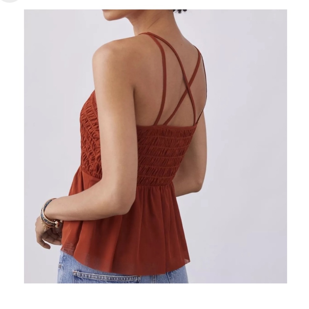 Anthropologie Mesh Eyelet Tank